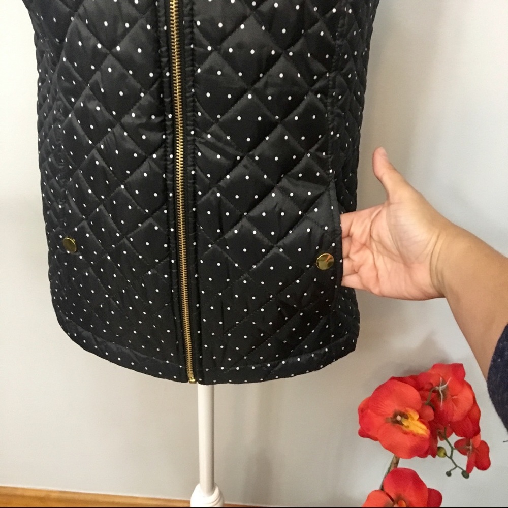 Basic Editions Lightweight Polka Dot Quilted Vest - image 5